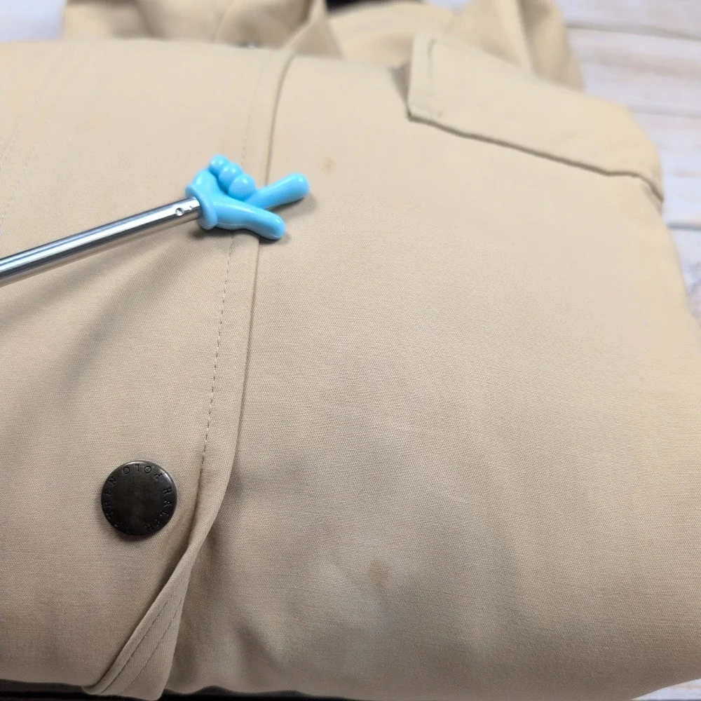 VTG Polo Ralph Lauren M FieldbJacket XL Tan Brown Leather Trim‎ Button Up Barn